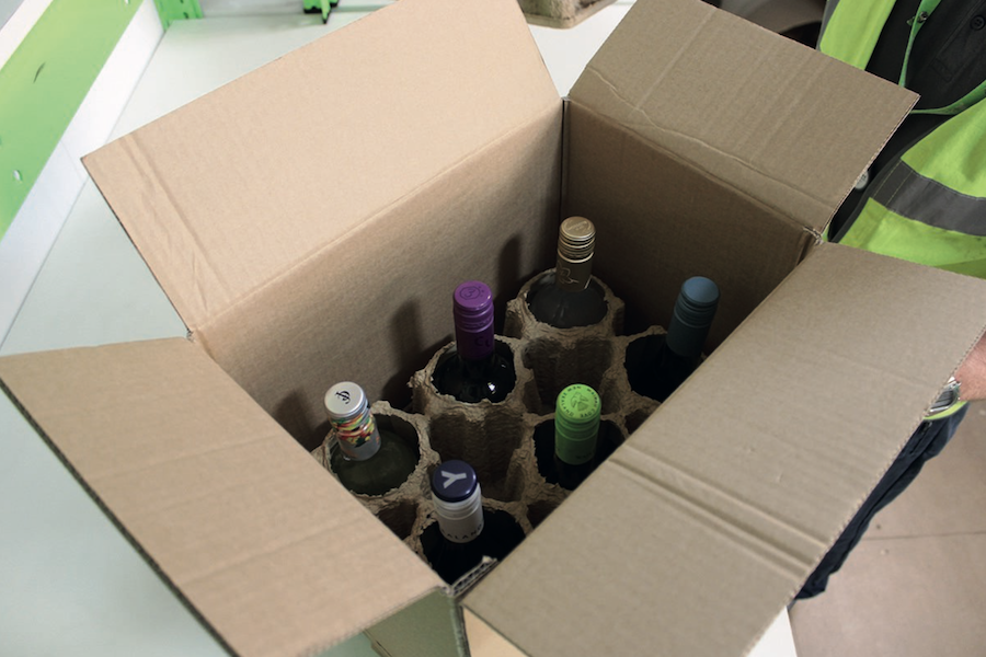 Allpack WineGuard™ pulp packaging fitments for in-transit protection of bottles