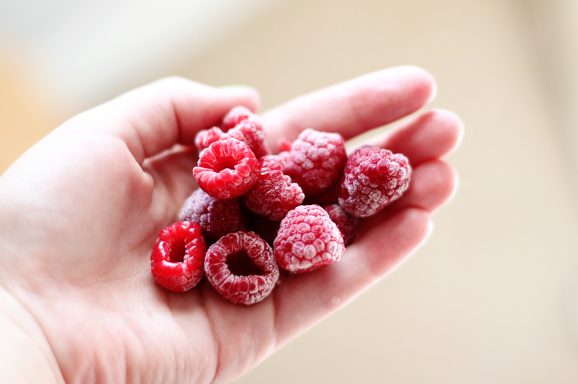 Frozen raspberries credit Abi Porter (CC BY 2.0)