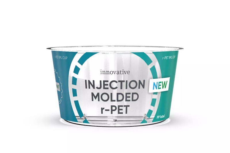 Injection molded r-PET cups credit Greiner Packaging