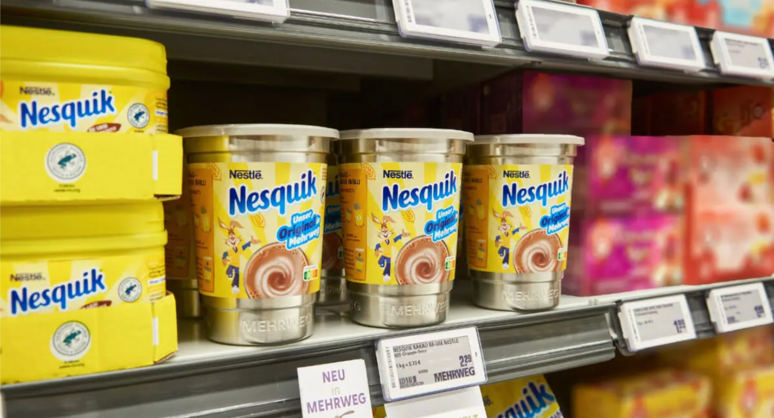 Nestlé trials reusable steel containers for Nesquick in Germany