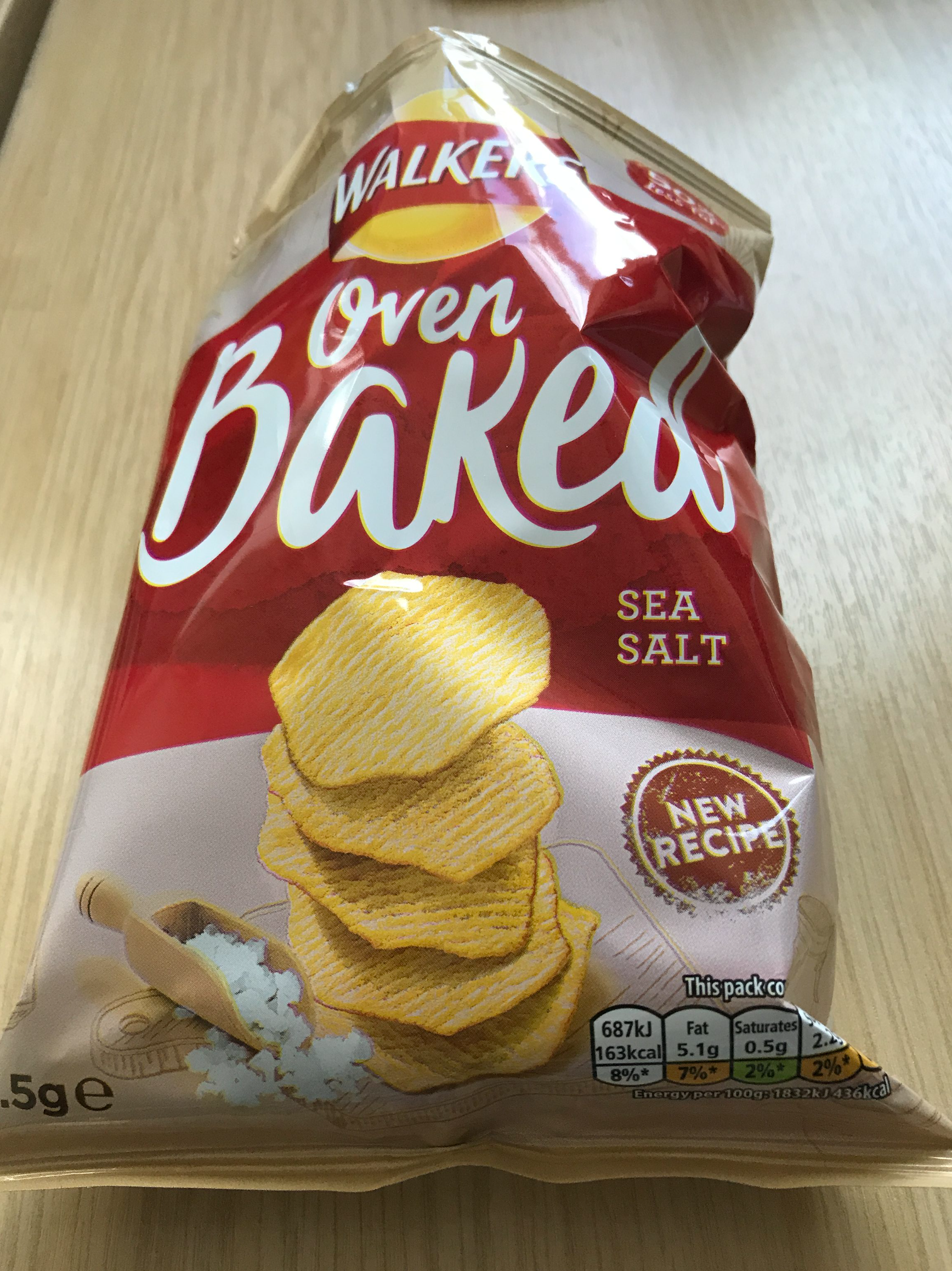 Packet of Walkers oven baked sea salt crisps credit Hazel Nicholson CC BY 2.0