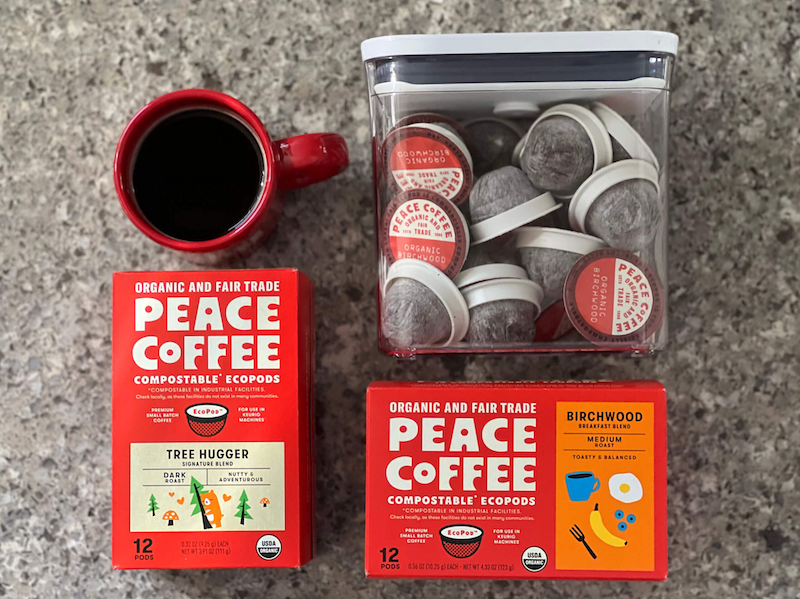 Peace Coffee unveils new compostable coffee pods