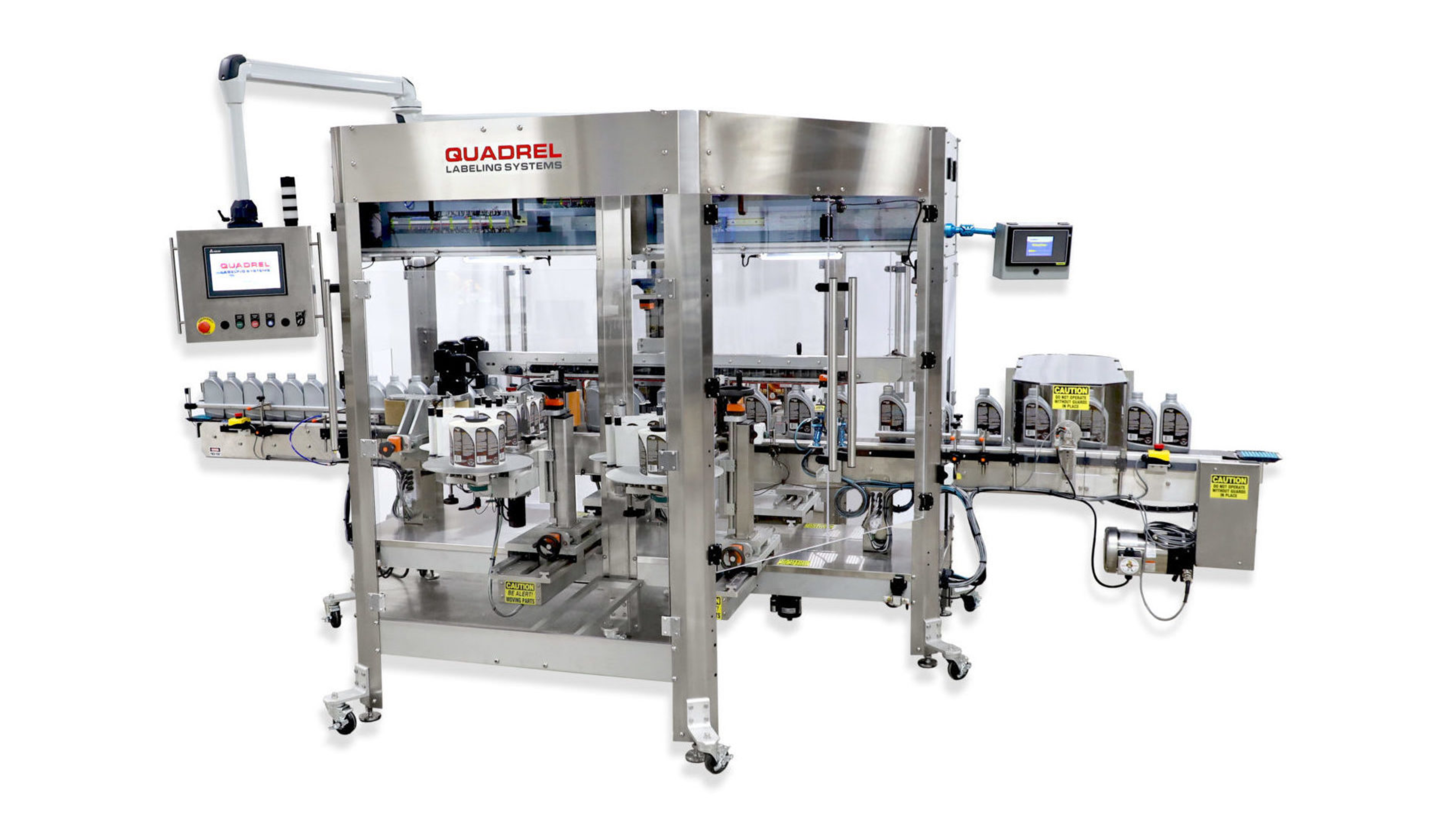 Quadrel Labeling Systems oil bottle labeling system