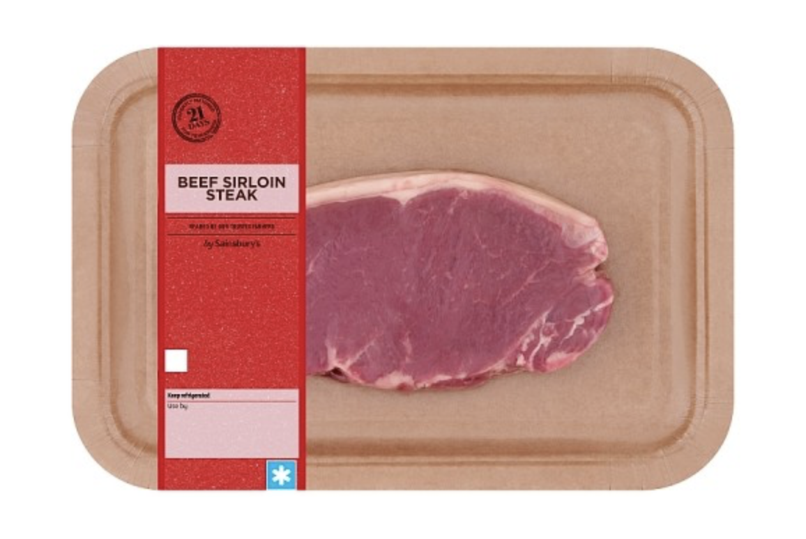 Sainsburys steak cardboard trays