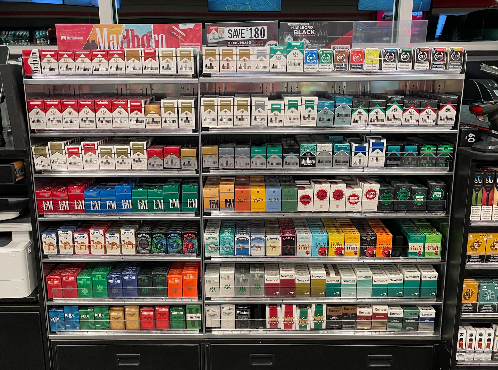 Tobacco display in Nebraska