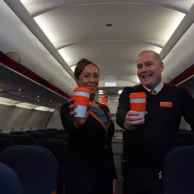 easyJet introduces reusable cups and cutlery for flight crew