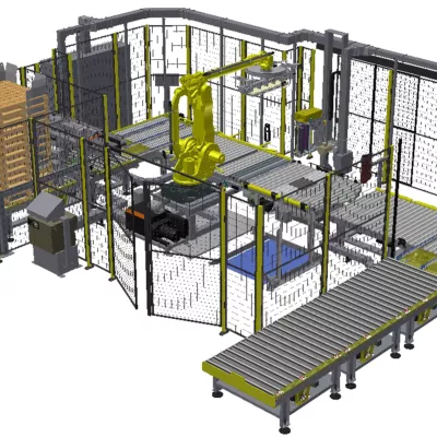 Kaufman Engineered Systems example KPal stack and wrap palletizing system configuration