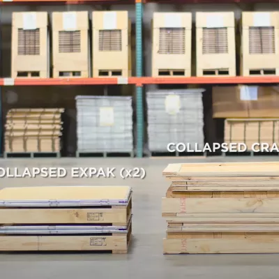 Nefab foldable and nail-less export packaging
