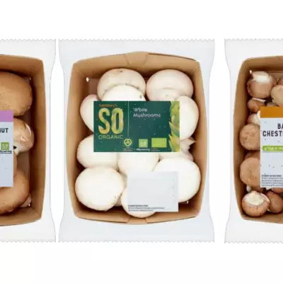 Sainsbury’s switches to cardboard punnets for mushrooms