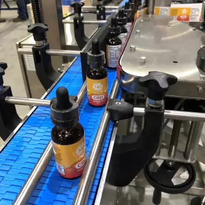 Sovereign Labelling Machines – wrap around labelling – small bottles of CBD oils