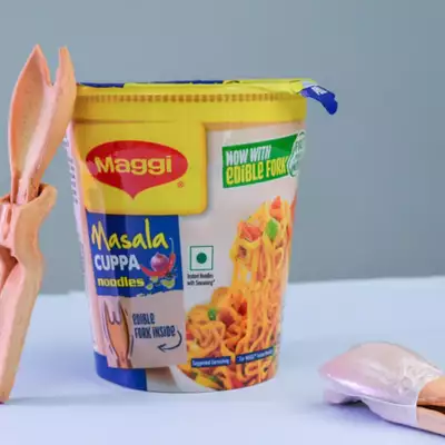 Eat your packaging: Nestlé launches edible fork for Maggi cup noodles