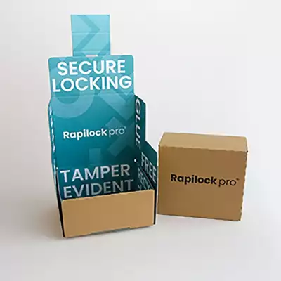 Carlton Packaging - Rapilock Pro - The 100% recyclable, glue free and tape free box designed to provide unparalleled tamper-evidence