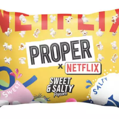 Proper Snacks and Netflix launch giant 'pillow-sized' popcorn packs