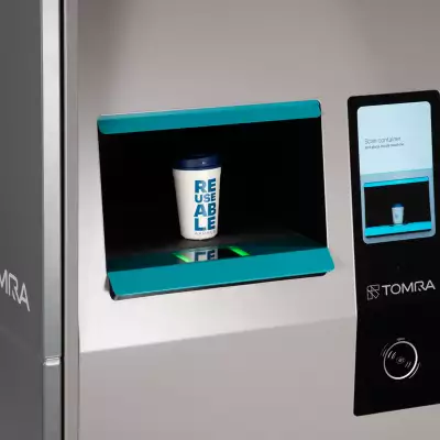 TOMRA unveils new automated collection point for reusable takeaway food packaging