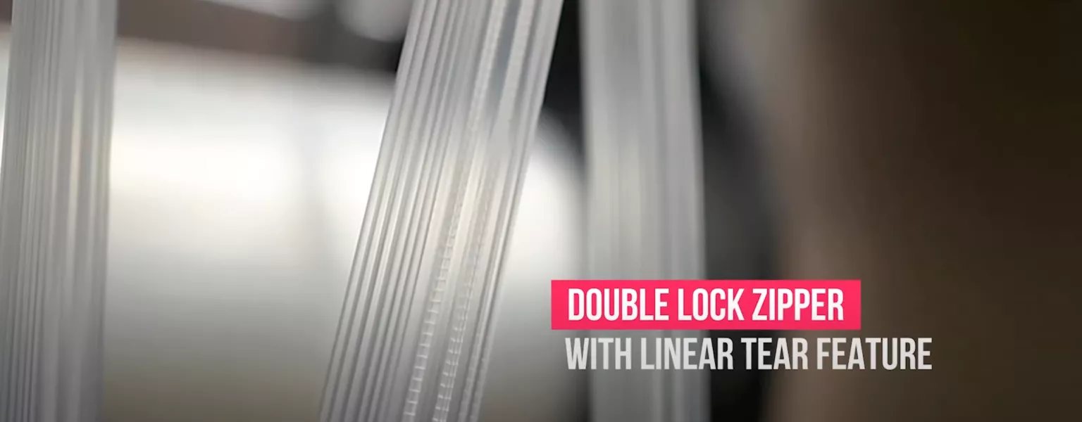 Elplast double-lock zipper with linear tear feature