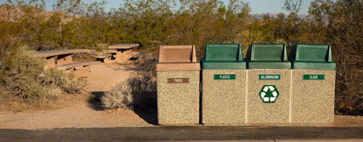 Indian Cove Ranger Station Trash and Recycling Bins credit Joshua Tree National Park