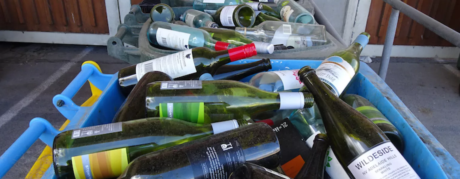 Bottles in bins credit Michael Coghlan