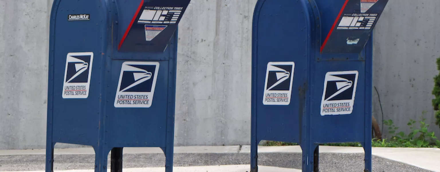 Mailboxes at Durham post office credit Ben Schumin