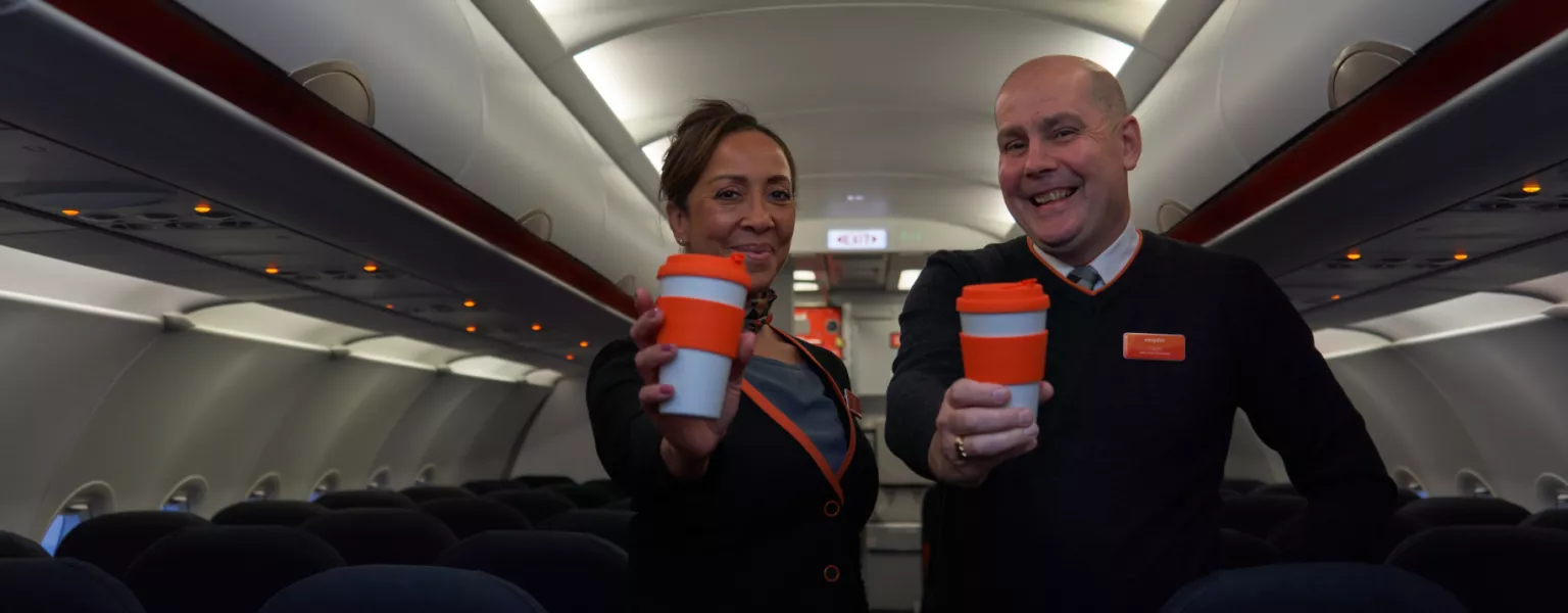 easyJet introduces reusable cups and cutlery for flight crew