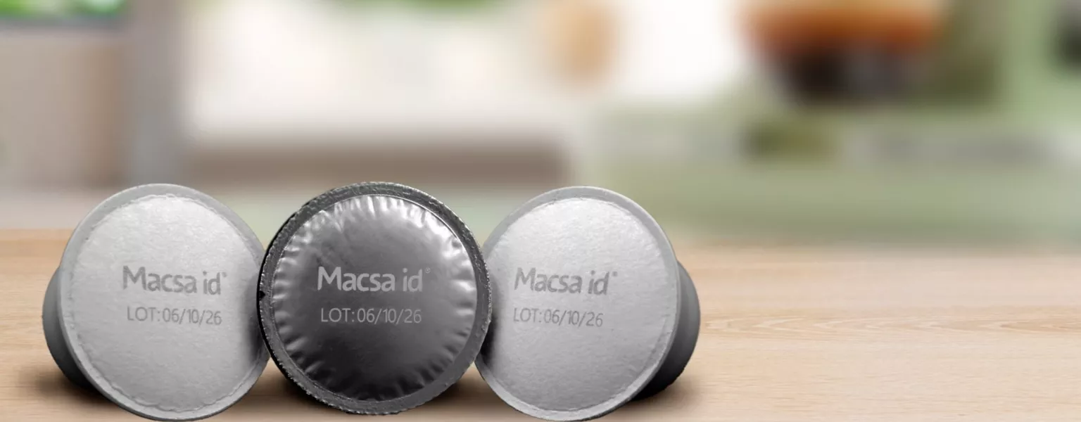 Macsa Id laser marking on coffee capsules