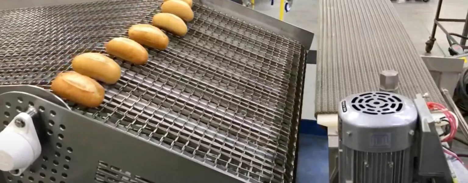 Multi-Conveyor pivoting sanitary wire mesh bakery reject conveyor