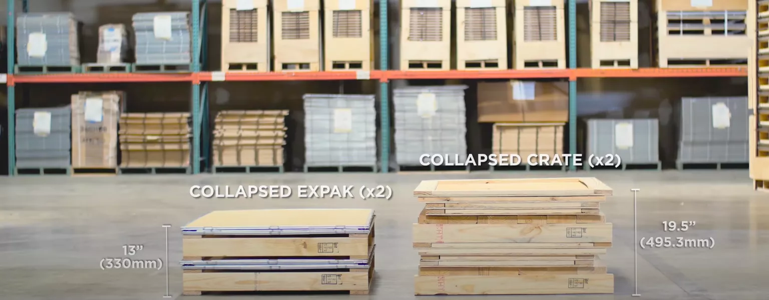 Nefab foldable and nail-less export packaging