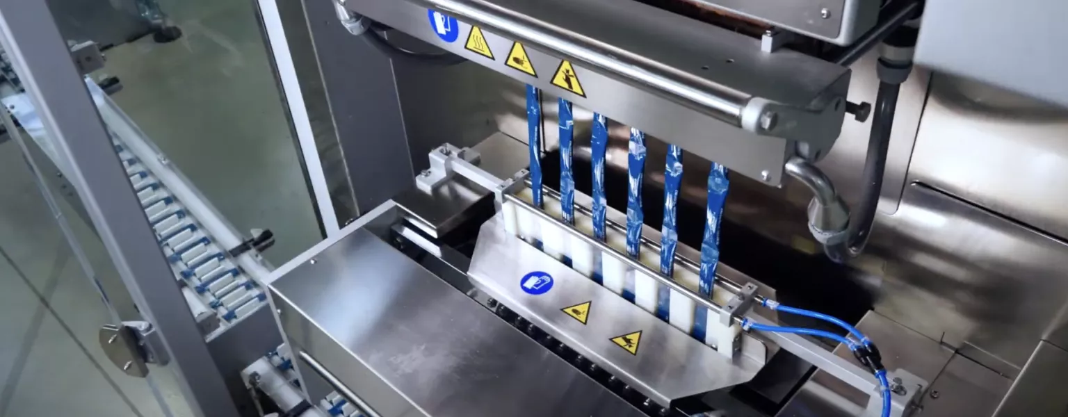 OMAG complete packaging line for liquid and powdery products into stick-pack