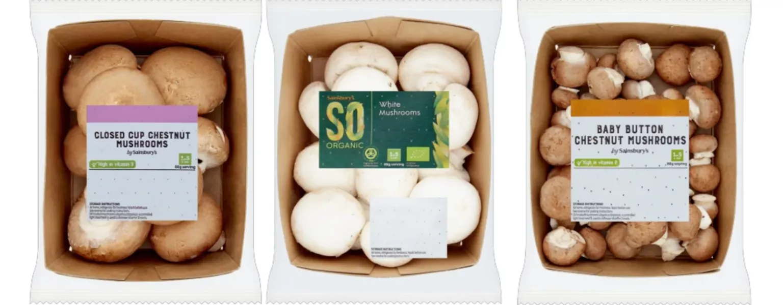 Sainsburys switches to cardboard punnets for mushrooms credit Sainsburys