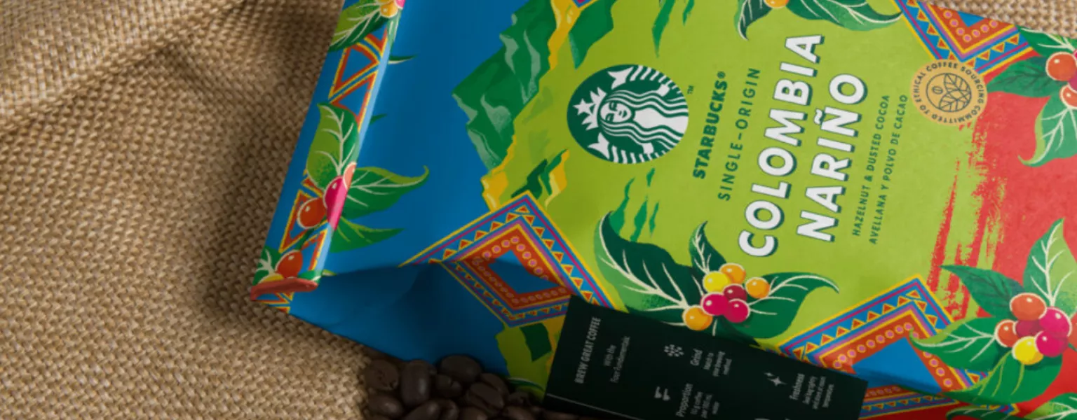 Starbucks revamps packaging for Colombia Nariño coffee