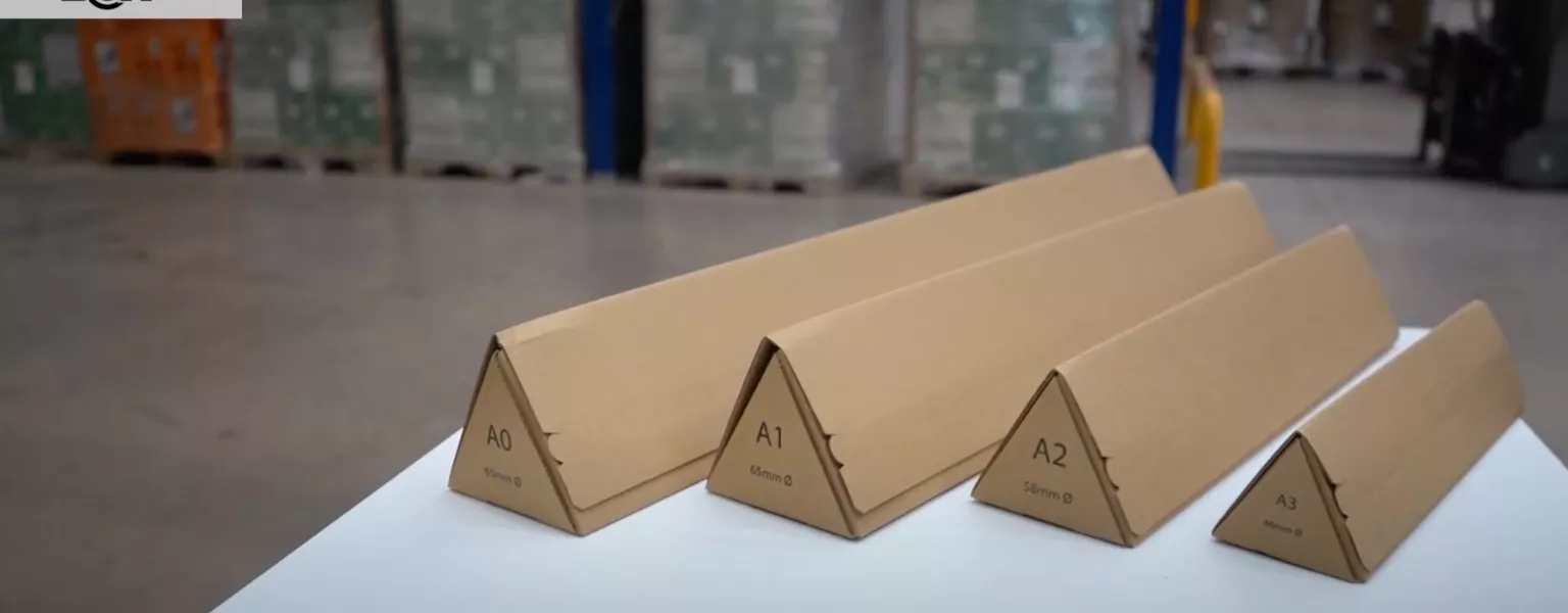 Allpack Durabox stackable triangular corrugated postal tubes