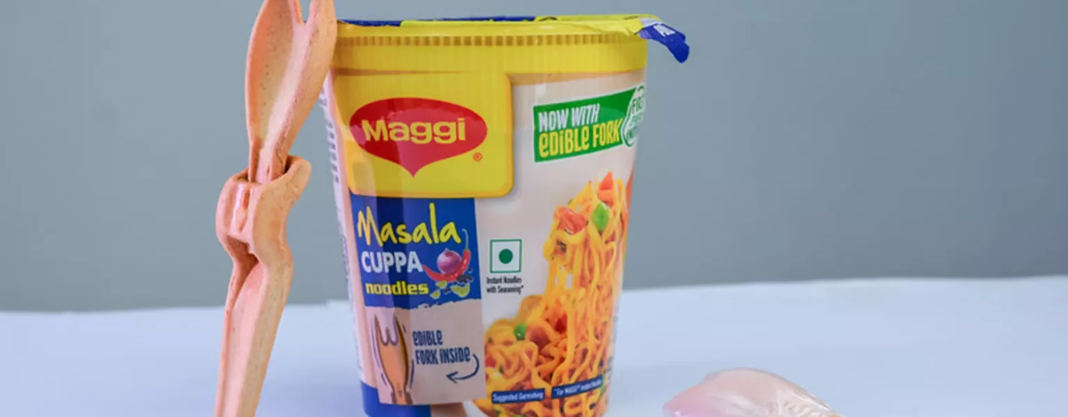 Eat your packaging: Nestlé launches edible fork for Maggi cup noodles