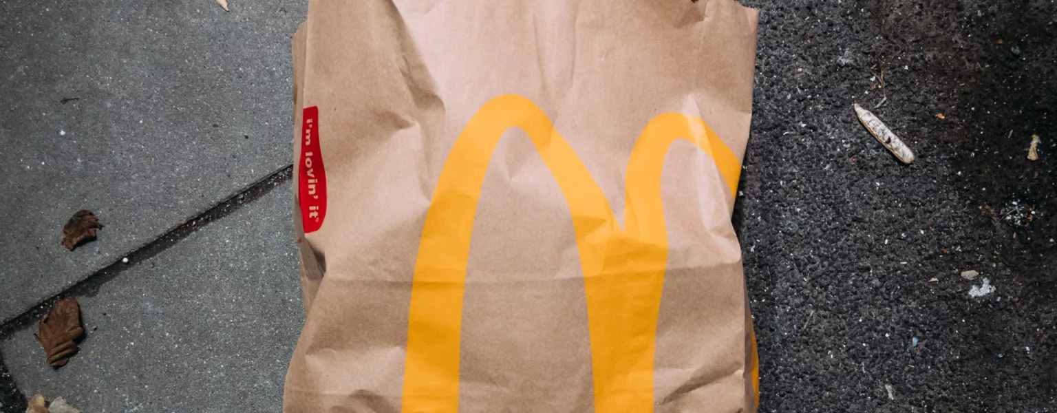 McDonalds paper bag full of trash thrown on the ground Credit Ivan Radic
