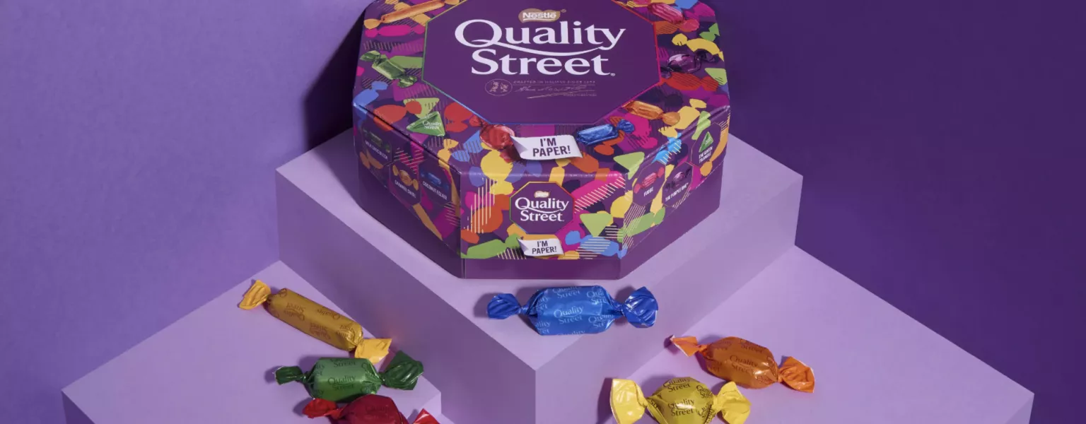 Nestlé trials recyclable paper tubs for Quality Street