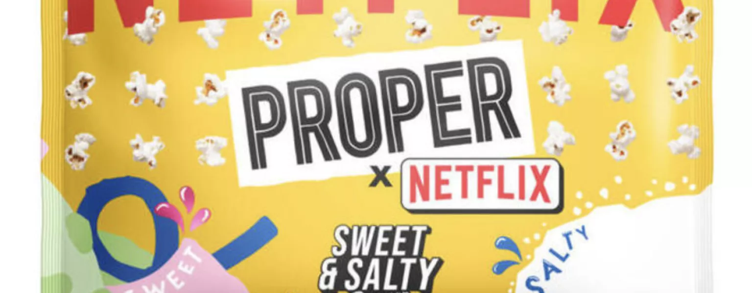 Proper Snacks and Netflix launch giant pillow sized popcorn packs