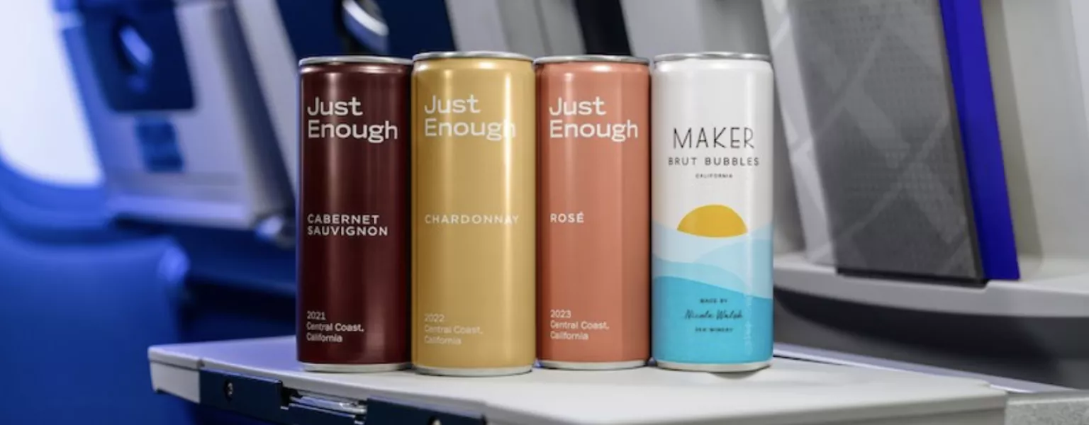 United Airlines ditches plastic wine bottles for recyclable cans