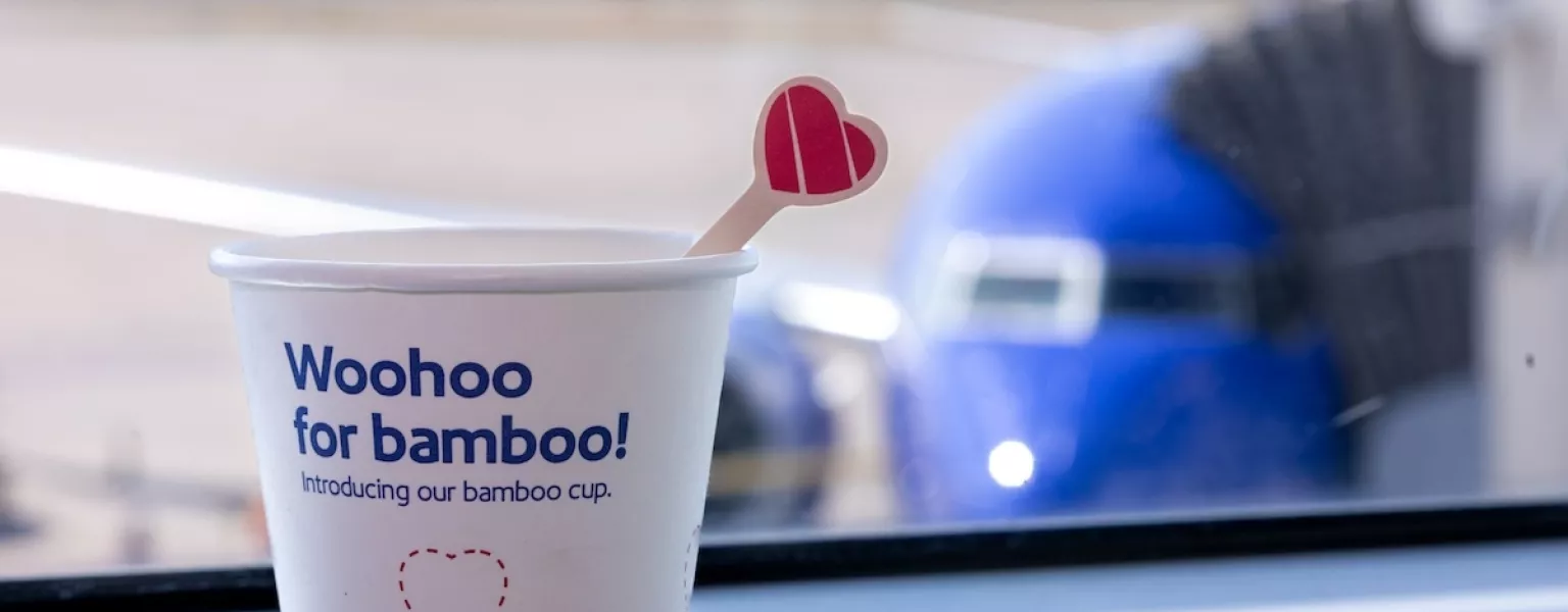 Southwest Airlines introduces bamboo cups and wooden stir sticks to inflight service