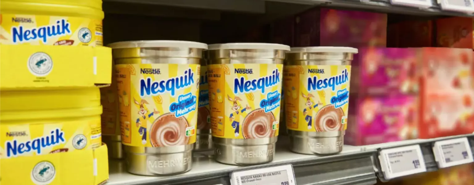 Nestlé trials reusable steel containers for Nesquick in Germany