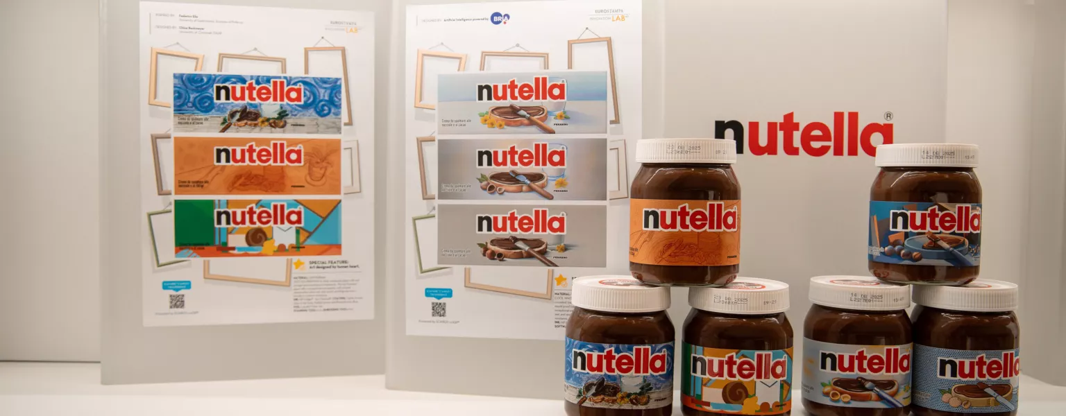 Nutella labels reimagined through AI and digital printing technology
