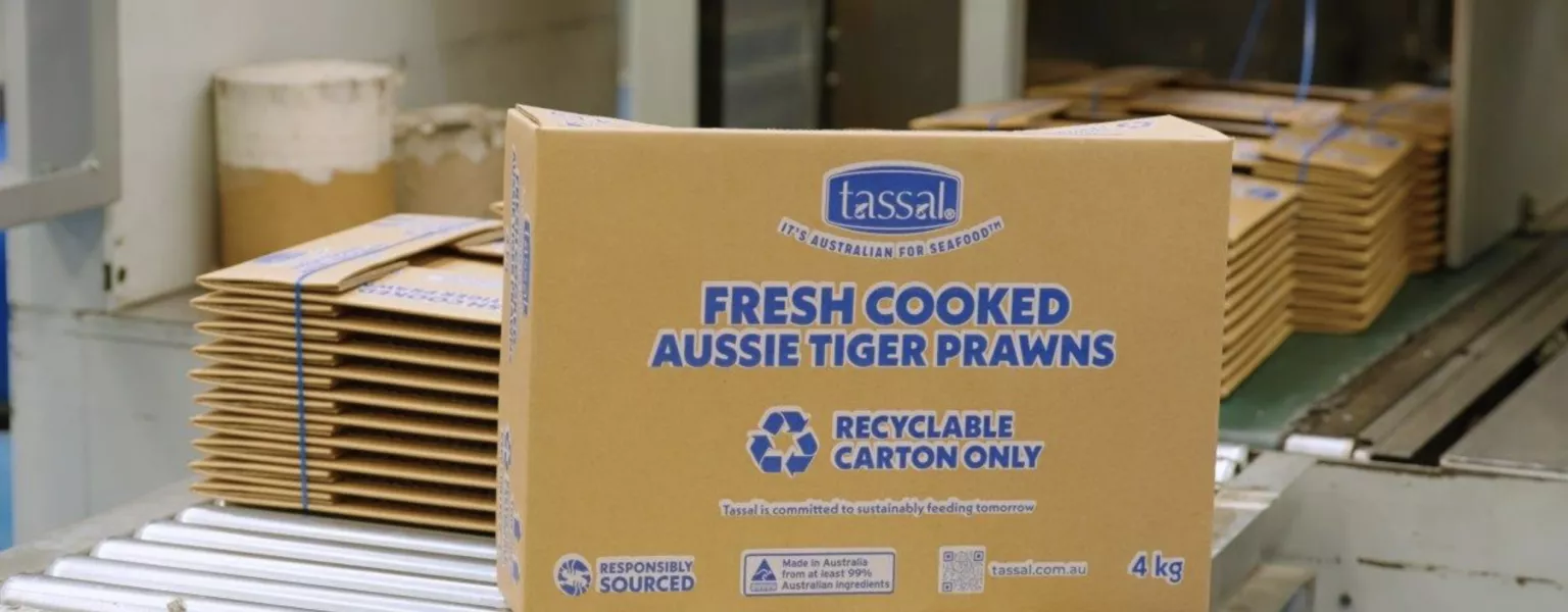 New cardboard prawn boxes replace hard to recycle styrofoam in Australia credit Visy