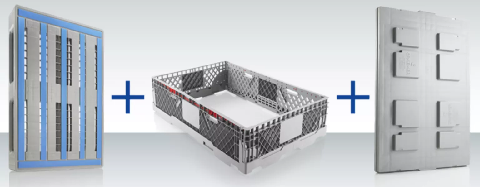 Craemer Group EURO L1 plastic pallet and CC1 pallet collar