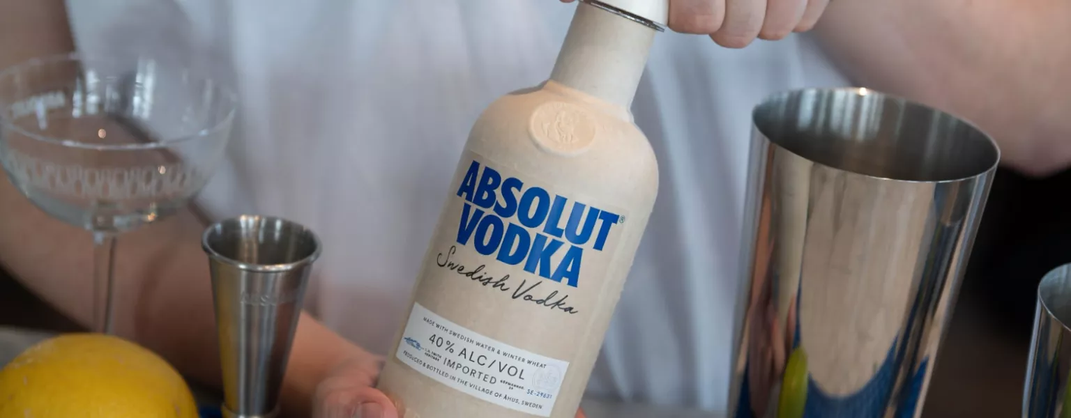 Absolut trials 'industry-first' paper cap and bottle combo