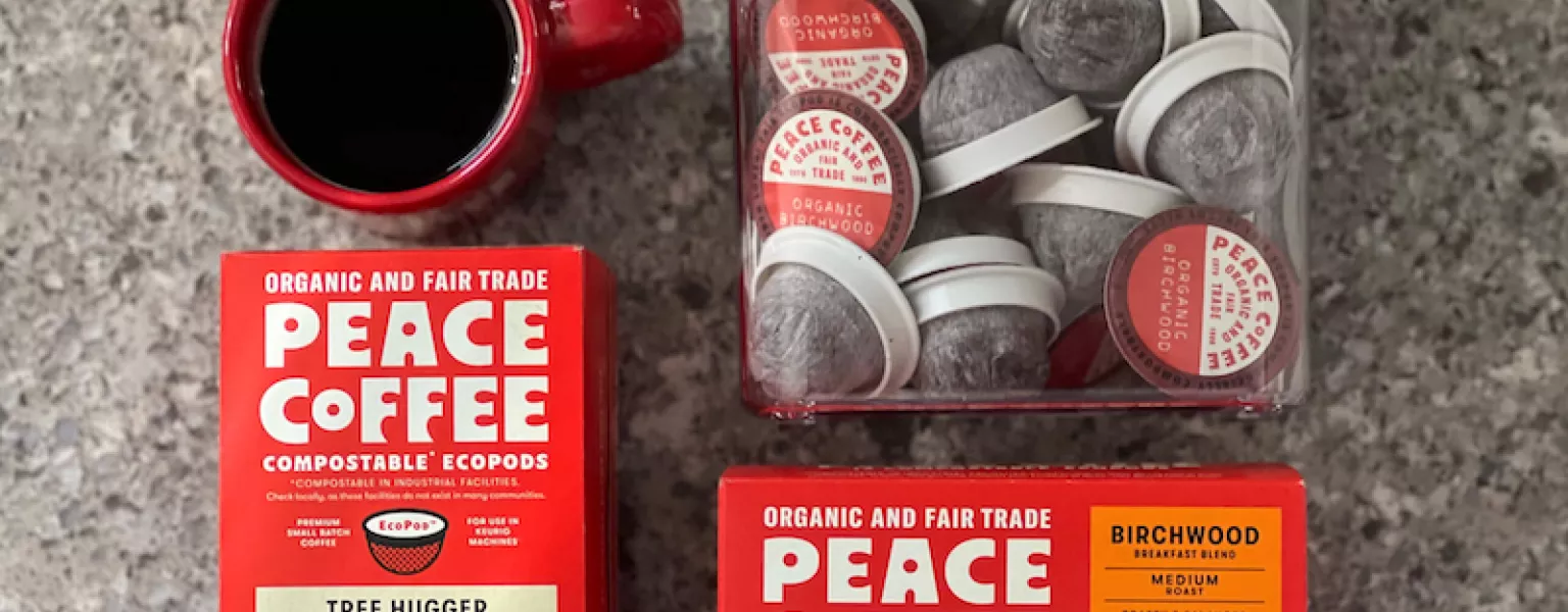 Peace Coffee unveils new compostable coffee pods
