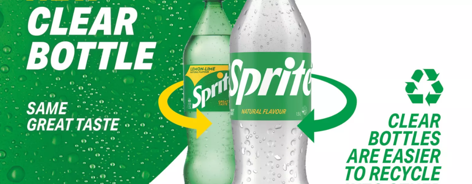 Sprite bottles in NZ go clear for better recycling