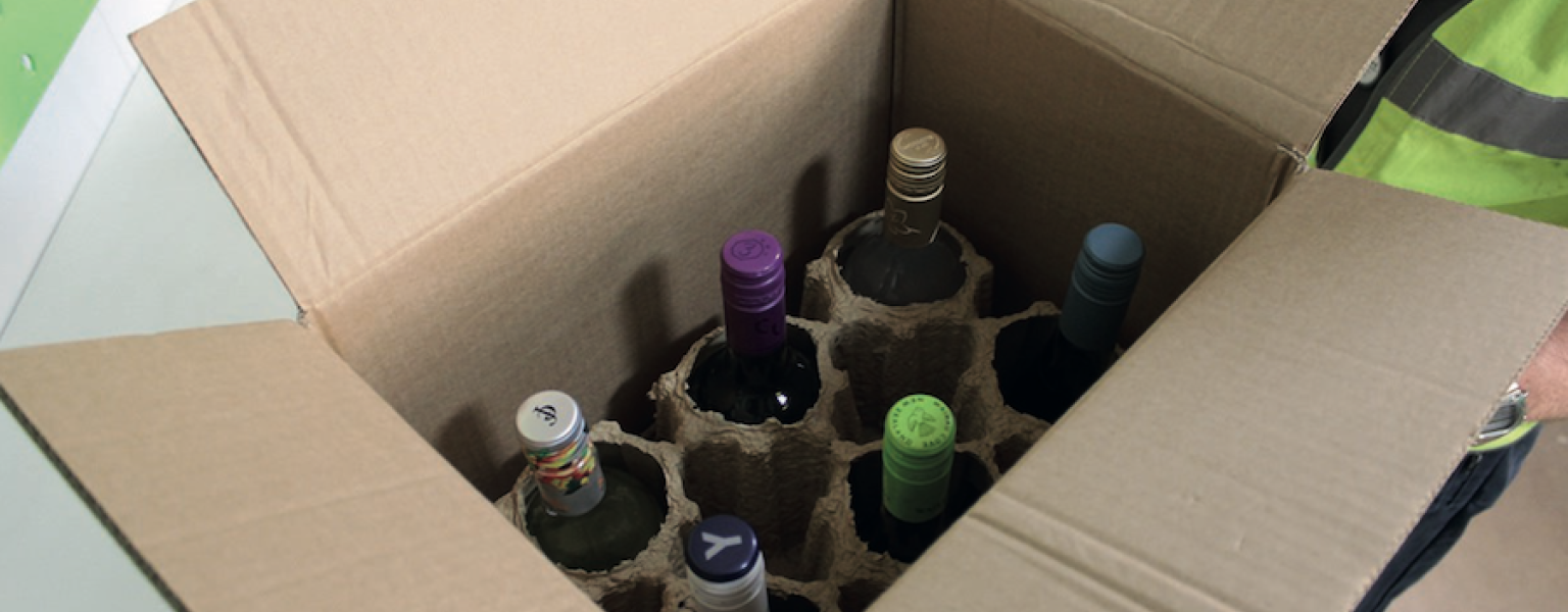 Allpack WineGuard™ pulp packaging fitments for in-transit protection of bottles