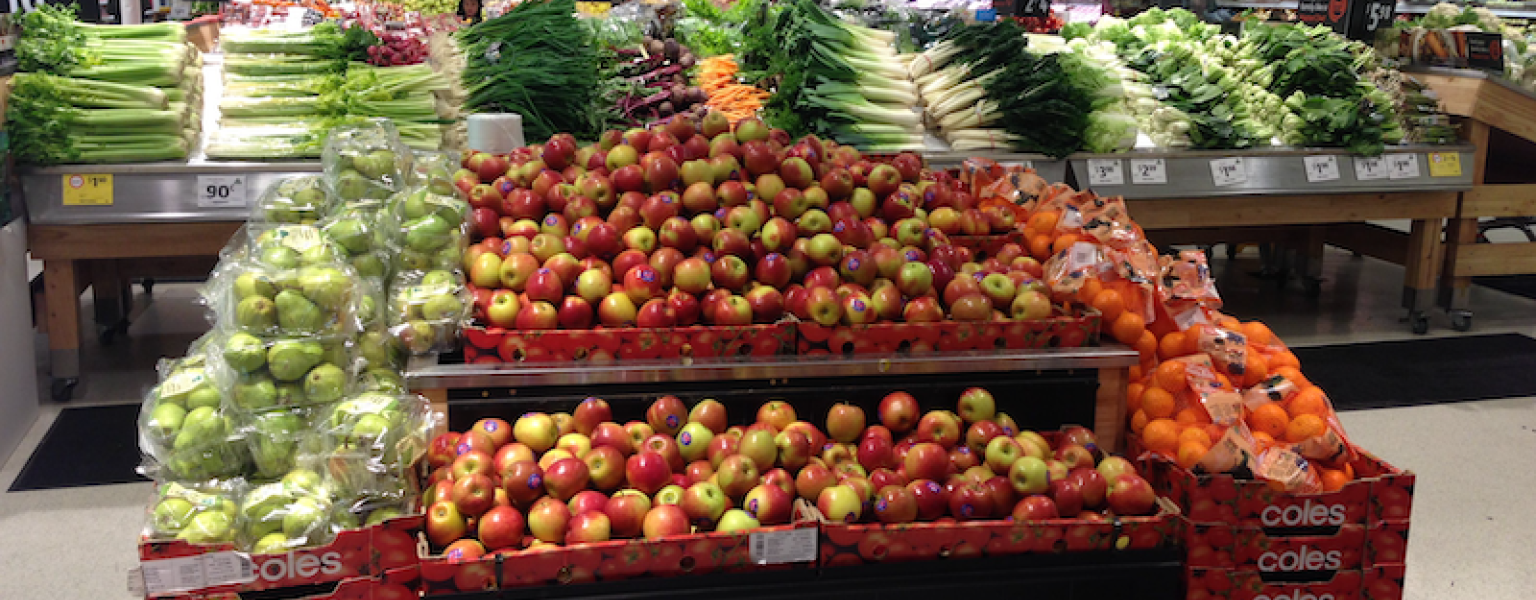 Supermarket fruit and vegetables credit Doug Beckers