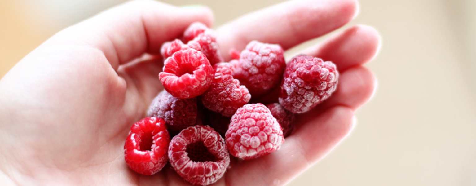 Frozen raspberries credit Abi Porter (CC BY 2.0)