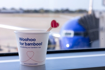 Southwest Airlines introduces bamboo cups and wooden stir sticks to inflight service