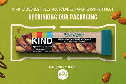 KIND launches first curbside fully recyclable paper wrapper pilot in the U.S.