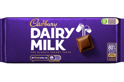 Cadbury UK sharing bars now wrapped in 80% recycled plastic
