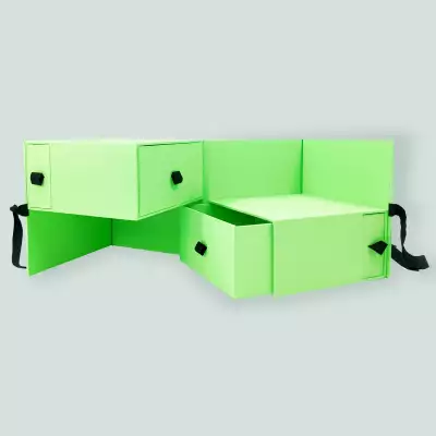 Lyte Packaging green multi compartmental cube